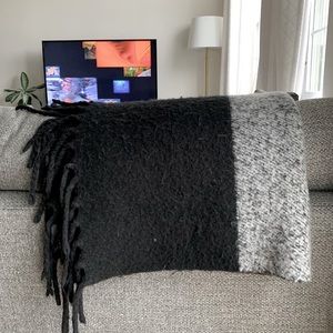 2/$50 ASOS blanket/scarf in black & gray texture